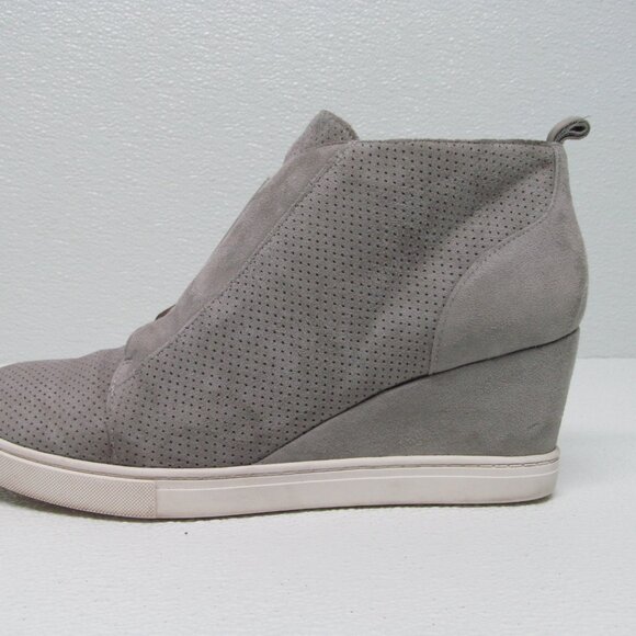 Linea Paolo Felicia Gray Suede Leather Platform Wedge Sneaker size 9 - Picture 1 of 11